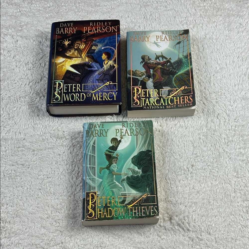 Peter and the Shadow Thieves, Starcatchers, Sword of Mercy - lot of 3 Good